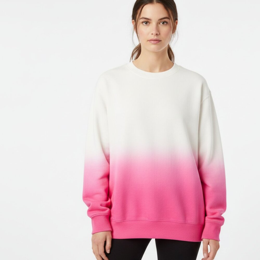 GAP Ivory and Pink Dip Dye Pullover Sweatshirt Size S